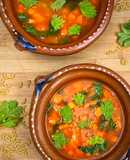 Sopa de fideo codito con espinaca
