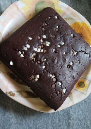 A picture of Chocolate fugde brownie(without oven).