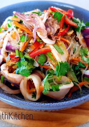 A picture of Spicy squid salad.