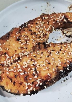 Hình của món Salmon Teriyaki - Cá Hồi Na Uy áp chảo.
