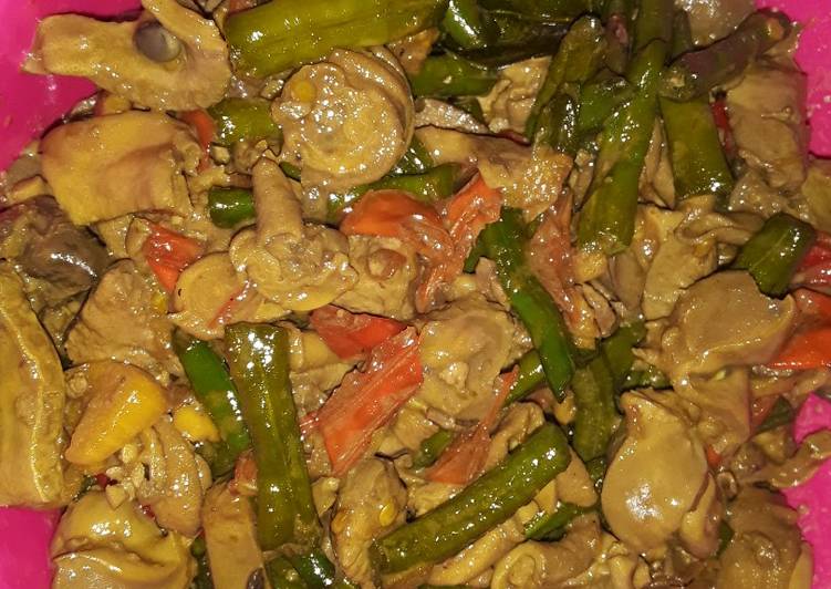 Resep #5 Resep terbaru ku Oseng oseng kacang panjang hati ampela 😊, Enak