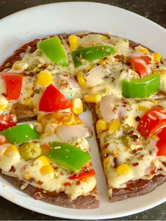 A picture of 💯 Gluten-free Pizza Made With Ragi flour & Besan flour.
