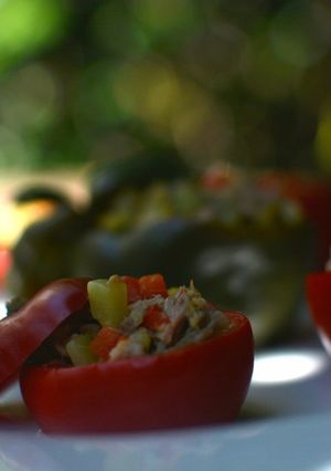 Foto principal de Pimientos cherry rellenos con guiso de vegetales y atún