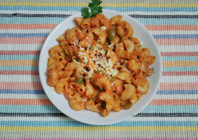 Simple Way to Make Super Quick Homemade Red sauce macaroni pasta lndian style