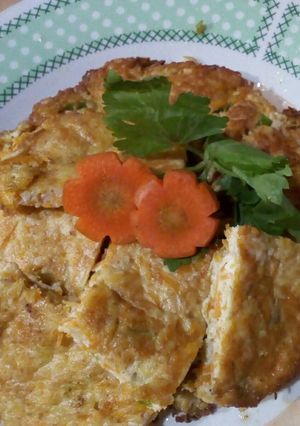Foto resep Dadar telur sehat (3 bintang: Prohe, Prona,dan Vit/sayur)