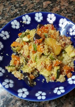 Una foto de Cuscus con verduras al curry