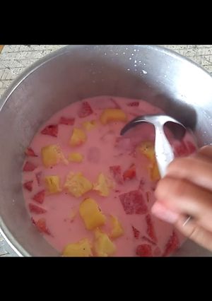 Foto resep Es susu semangka & tape