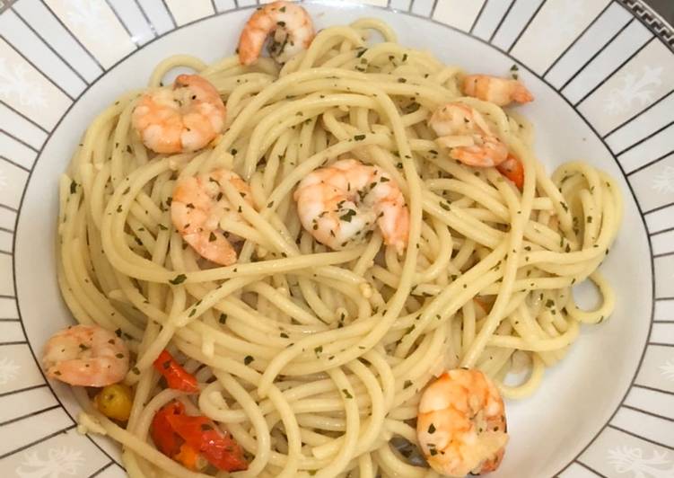 Bagaimana Membuat Spaghetti Aglio e Olio Udang, Bikin Ngiler