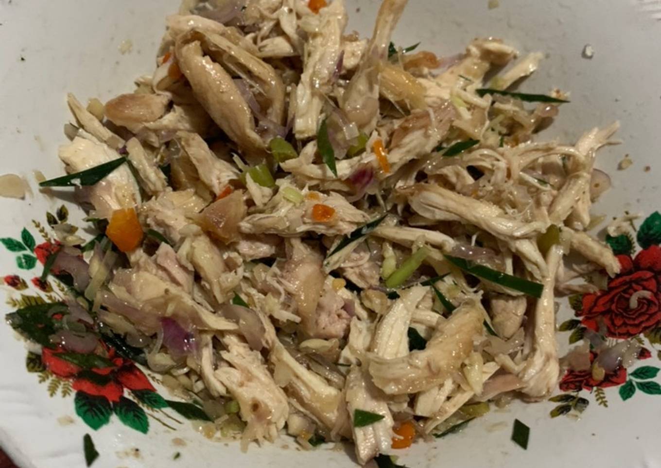 Irisan ayam dengan saus malam yang ringan