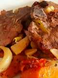 Costillitas de cerdo con vegetales al horno.👨‍🍳