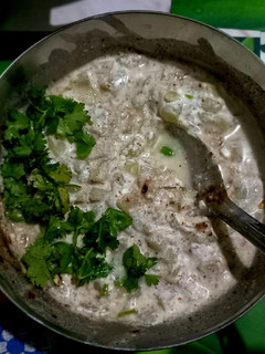 A picture of Lauki Raita with Mustard.