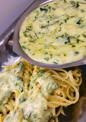 Una foto de SALSA MUY CREMOSA DE ACELGA (para acompañar pastas)