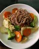 Bún gạo lứt ức gà with salad (healthy)