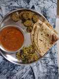 Maharashtrian simple thali with walach birde