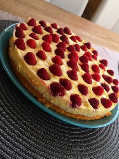 Málnás mascarponés sajttorta recept fotója