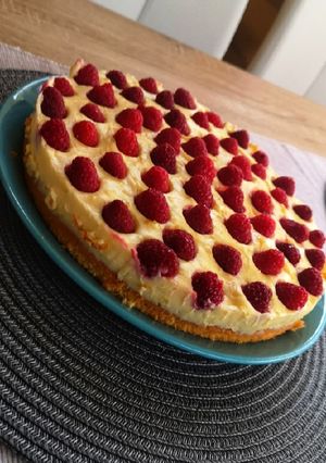 Málnás mascarponés sajttorta recept fotója