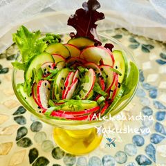 A picture of Light radish and cucumber salad.