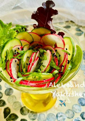 A picture of Light radish and cucumber salad.