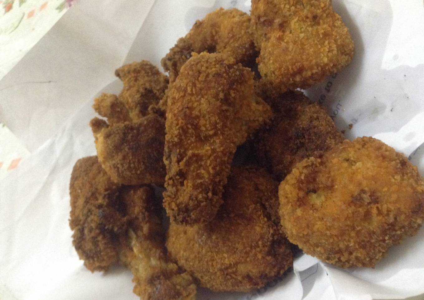 Fried chicken in bread crumbs