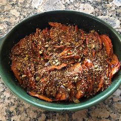A picture of Shingled sweet potatoes with Harissa.