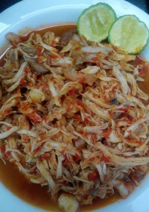 Foto resep Ayam suwir bumbu merah versi Nyemek