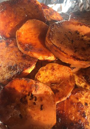Foto principal de “Torrijas” dulces de boniato con canela (microondas y plancha)