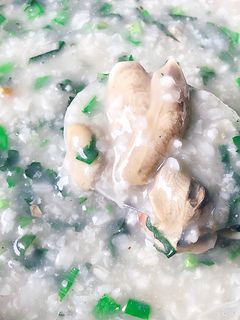 Hình của món Cháo Trai bằng nồi cơm điện.