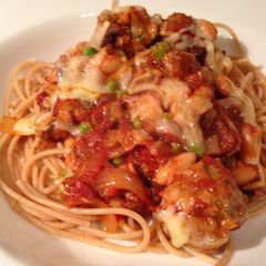 A picture of Quick and Easy Meatballs with Spaghetti.
