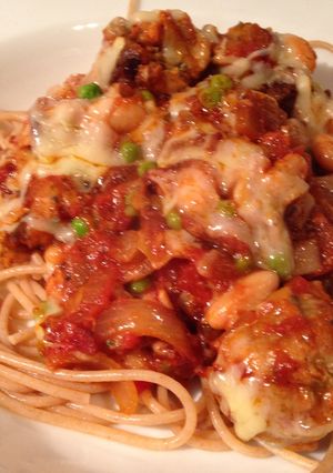 A picture of Quick and Easy Meatballs with Spaghetti.