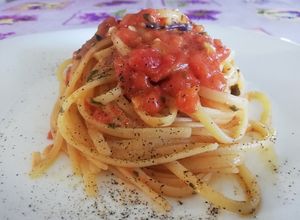 Foto di Linguine con pomodorini freschi e noce moscata