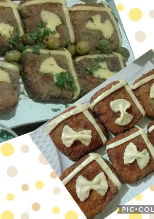 صورة لوصفة مربعات دجاج محشي