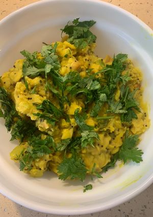 A picture of Lilva beans aloo subji.