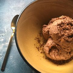 No-churn chocolate ice cream A picture of No-churn chocolate ice cream.