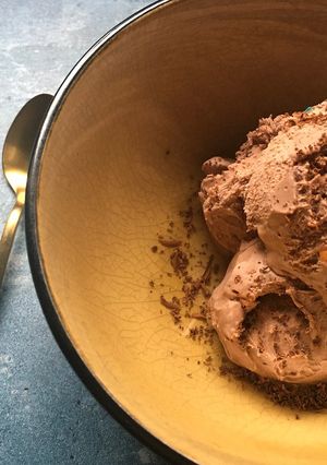 A picture of No-churn chocolate ice cream.