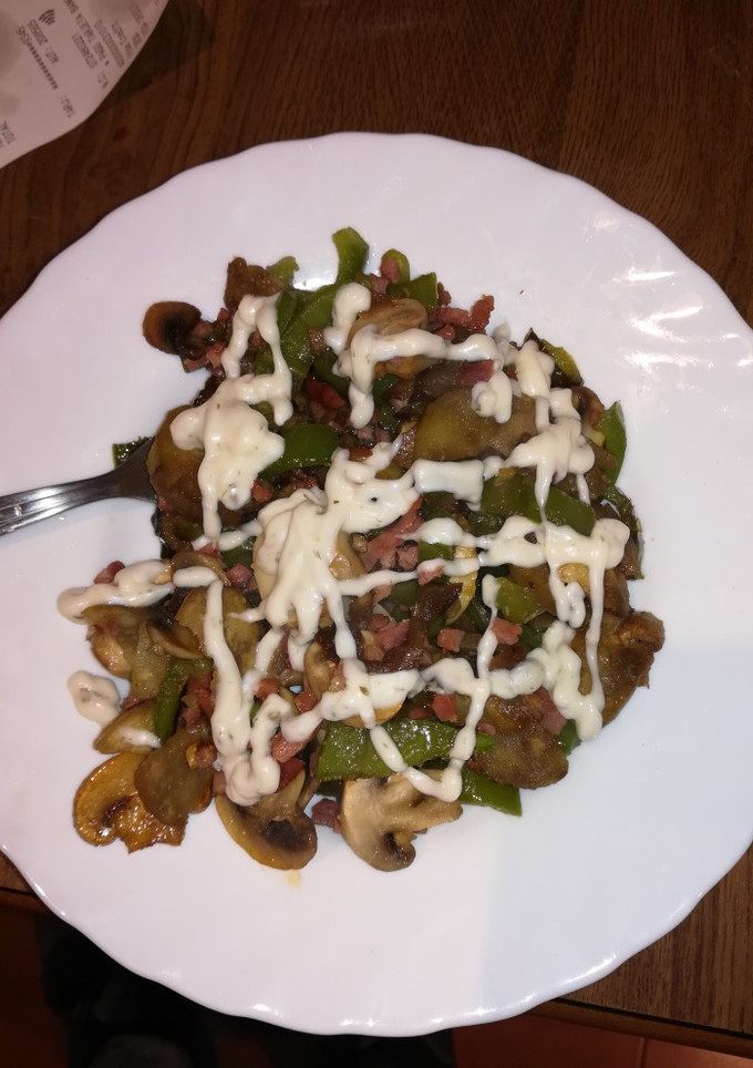 Una foto de Salteado de verduras con jamón