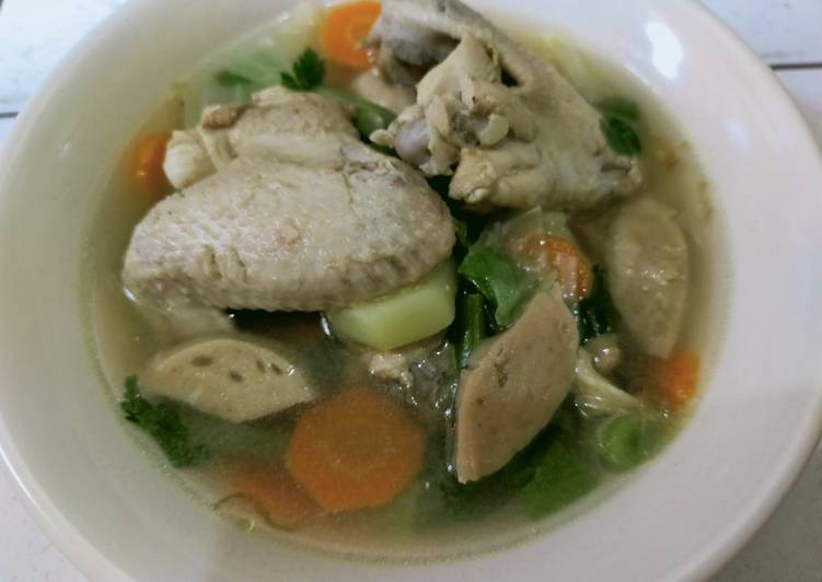 Cara Menyiapkan Sup sayap ayam dan baso Anti Gagal!