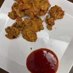 Gram flour chicken bites A picture of Gram flour chicken bites.