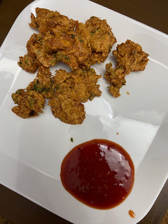 A picture of Gram flour chicken bites.