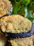 Milanesas de berenjena 🍆 rebozadas con polenta #sinTacc #sinLácteos