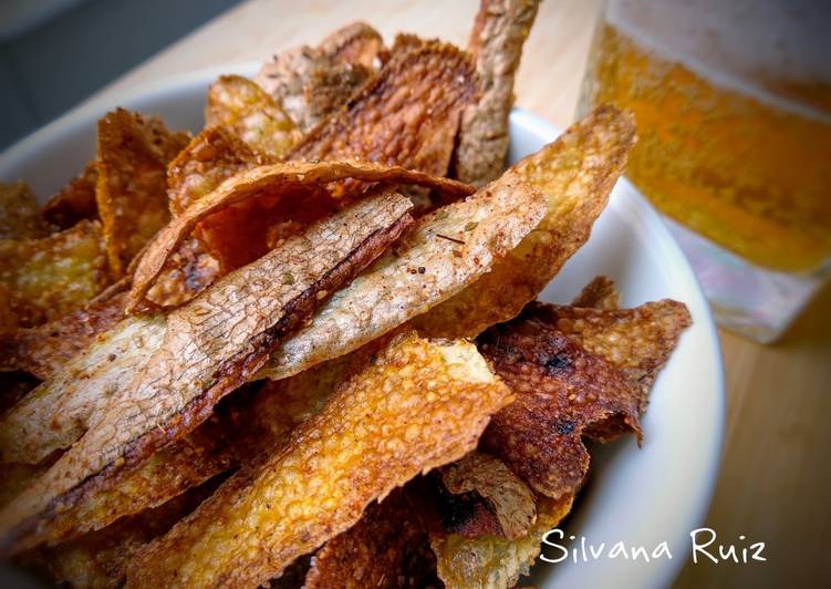 87.🥔Aperitivo o snack: piel frita de patata con Tex-Mex🍟