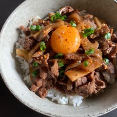Lamb ‘Sukiyaki’ Rice Bowl A picture of Lamb ‘Sukiyaki’ Rice Bowl.