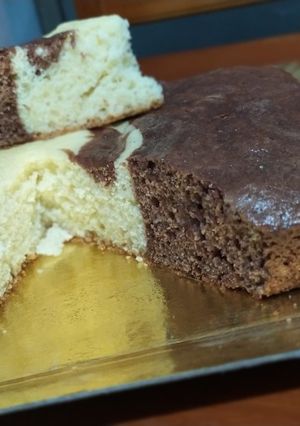 Una foto de Bizcochuelo de chocolate y vainilla 💓