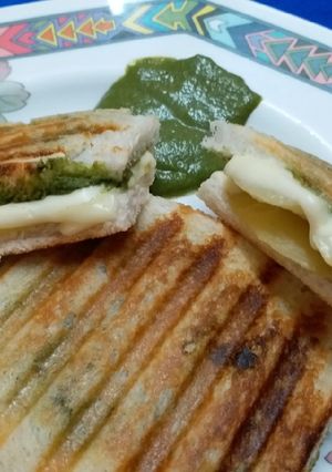 A picture of Grilled Potato Cheese Sandwich.
