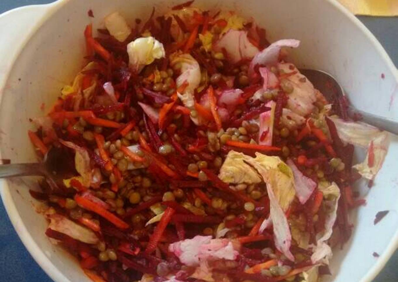 Ensalada mixta con lentejas.ॐ