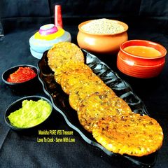Bajra - Pearl Millet Methi Masala Chilla - Bajri Na Chamchamiya A picture of Bajra - Pearl Millet Methi Masala Chilla - Bajri Na Chamchamiya.