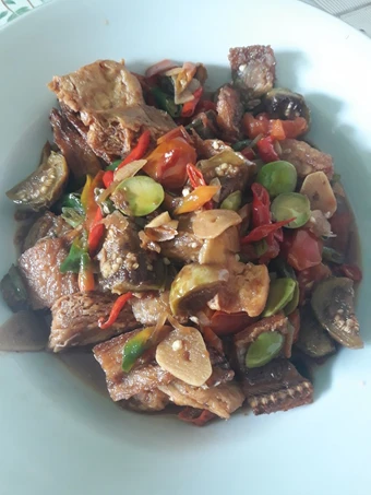 Langkah Gampang Membuat Resep Ikan asin Tahu pete + terong tumis cabe yang Bisa Manjain Lidah Anti Ribet, Bikin Ngiler