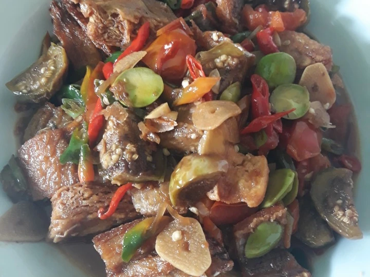 Langkah Gampang Membuat Resep Ikan asin Tahu pete + terong tumis cabe yang Bisa Manjain Lidah Anti Ribet, Bikin Ngiler