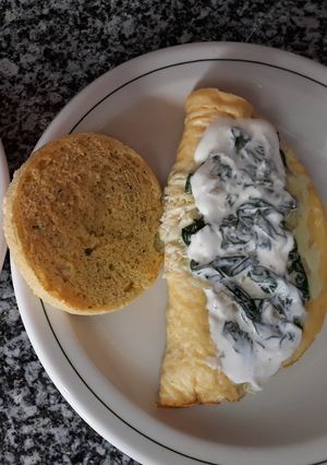 Una foto de Omelette de espinacas