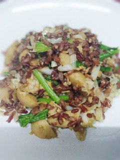 Foto resep Nasi goreng beras merah baso ayam