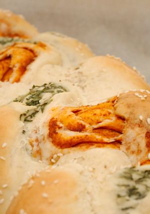Tavaszi töltött sós kalács recept fotója
